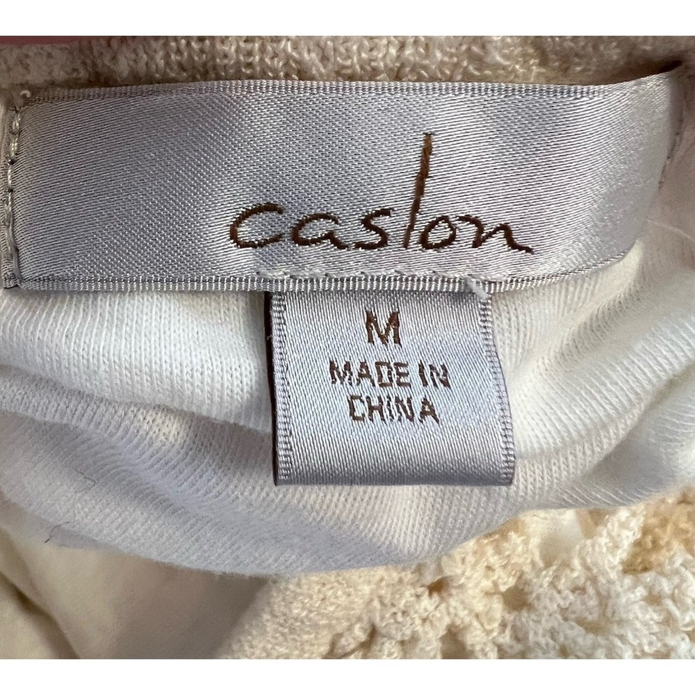 Caslon Crochet Lace Midi Skirt Womens M Ivory‎ Boho Lined Scallop Hem - Picture 3 of 6